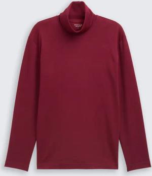 TOM TAILOR Herren Basic Rollkragenshirt, rot, Uni, Gr. M