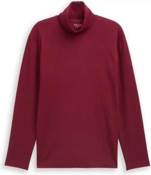 TOM TAILOR Herren Basic Rollkragenshirt, rot, Uni, Gr. M