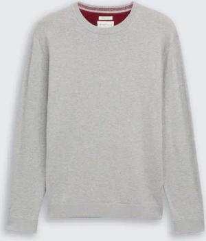 TOM TAILOR Herren Basic Strickpullover aus Baumwolle, grau, Meliert, Gr. S