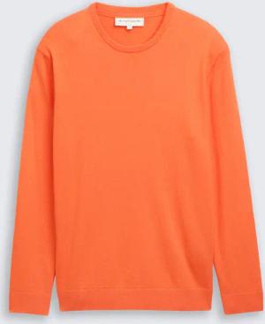 TOM TAILOR Herren Basic Strickpullover aus Baumwolle, rot, Uni, Gr. M