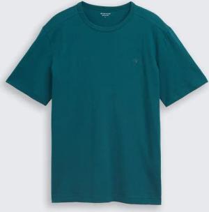 TOM TAILOR Herren Basic T-Shirt aus Baumwolle, grün, Uni, Gr. L