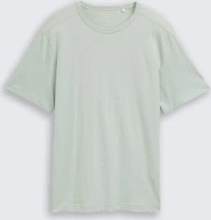 TOM TAILOR Herren Basic T-Shirt aus Baumwolle, grün, Uni, Gr. M