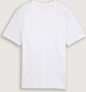 TOM TAILOR Herren Basic T-Shirt aus Baumwolle, weiß, Uni, Gr. XXL