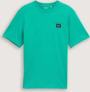 TOM TAILOR Herren Basic T-Shirt in Melange-Optik, grün, Uni, Gr. XXL