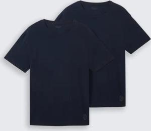 TOM TAILOR Herren Basic T-Shirts im 2er-Pack, blau, Uni, Gr. S