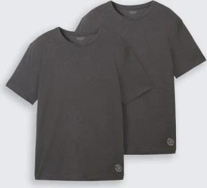 TOM TAILOR Herren Basic T-Shirts im 2er-Pack, grau, Meliert, Gr. M