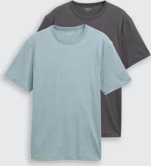 TOM TAILOR Herren Basic T-Shirts im 2er-Pack, grün, Uni, Gr. XXL