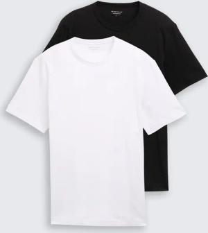 TOM TAILOR Herren Basic T-Shirts im 2er-Pack, schwarz, Uni, Gr. S