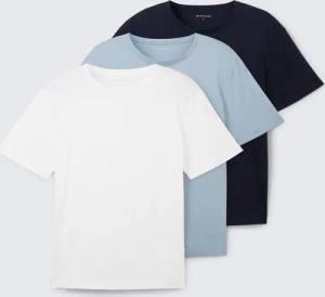 TOM TAILOR Herren Basic T-Shirts im 3er-Pack, weiß, Uni, Gr. XXL