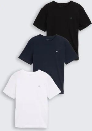 TOM TAILOR Herren Basic T-Shirts im 3er-Pack, weiß, Uni, Gr. XXL