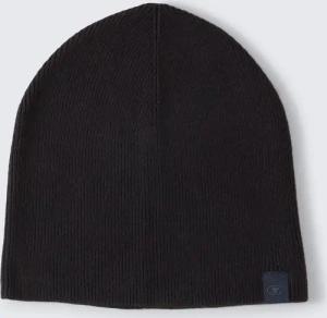 TOM TAILOR Herren Beanie Mütze mit Kaschmir-Anteil, schwarz, Uni, Gr. ONESIZE