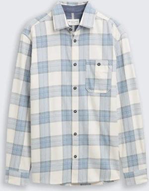 TOM TAILOR Herren Comfort Fit Hemd mit Karomuster, weiß, Kariert, Gr. XXL