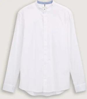 TOM TAILOR Herren Fitted Oxford Hemd mit Brusttasche, weiß, Uni, Gr. XXL