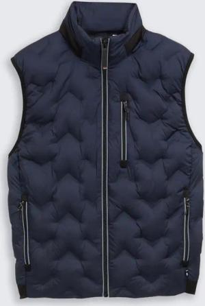 TOM TAILOR Herren Hybrid Lightweight Steppweste, blau, Uni, Gr. S