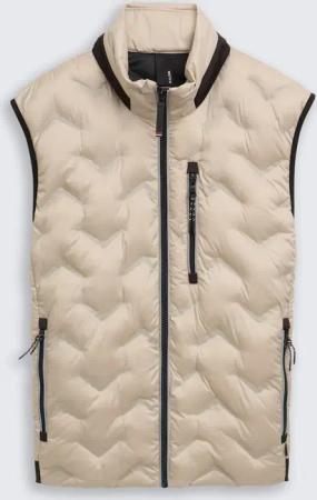 TOM TAILOR Herren Hybrid Lightweight Steppweste, braun, Uni, Gr. M