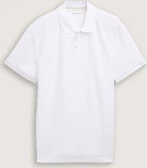 TOM TAILOR Herren Jersey Poloshirt aus Baumwolle, weiß, Uni, Gr. XXXL
