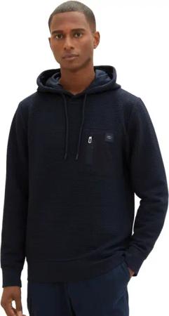 Tom Tailor Herren Kapuzenpullover QUILTED HOODIE - Regular Fit