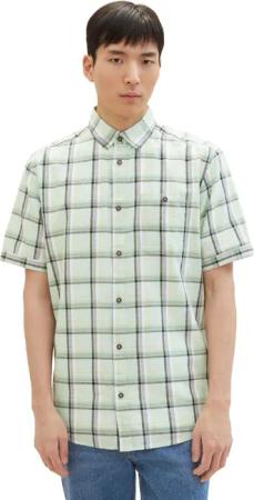 Tom Tailor Herren Kurzarm Hemd CHECKED SLUBYARN - Regular Fit