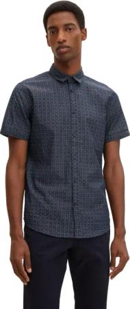 Tom Tailor Herren Kurzarm Hemd FITTED PRINTED - Regular Fit