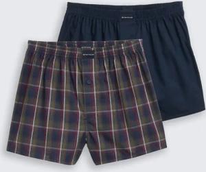 TOM TAILOR Herren Kurze Boxershorts im 2er-Pack, blau, Kariert, Gr. S/4