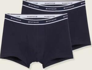 TOM TAILOR Herren Kurze Boxershorts im 2er-Pack, blau, Uni, Gr. S/4