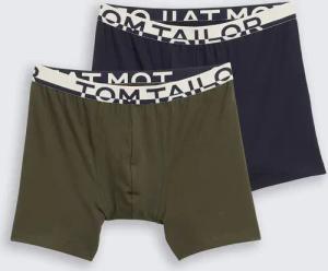 TOM TAILOR Herren Kurze Boxershorts im 2er-Pack, grün, Uni, Gr. XL/7