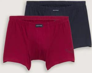 TOM TAILOR Herren Kurze Boxershorts im 2er-Pack, rot, Uni, Gr. S/4