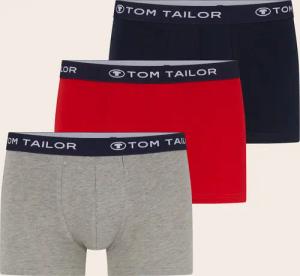 TOM TAILOR Herren Kurze Boxershorts im 3er-Pack, rot, Uni, Gr. XL/7