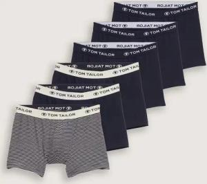 TOM TAILOR Herren Kurze Boxershorts im 6er-Pack, blau, Uni, Gr. S/4