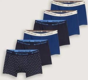 TOM TAILOR Herren Kurze Boxershorts im 6er-Pack, rot, Uni, Gr. S/4