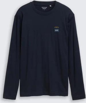 TOM TAILOR Herren Langarmshirt aus Baumwolle, blau, Uni, Gr. XXXL