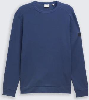 TOM TAILOR Herren Langarmshirt mit Waffelstruktur, blau, Uni, Gr. L