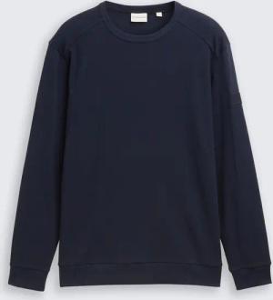 TOM TAILOR Herren Langarmshirt mit Waffelstruktur, blau, Uni, Gr. M