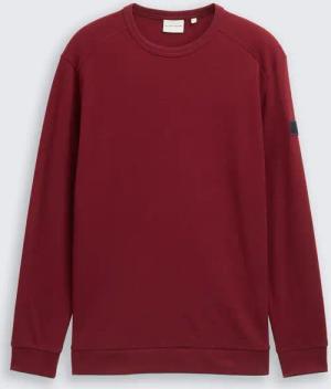 TOM TAILOR Herren Langarmshirt mit Waffelstruktur, rot, Uni, Gr. XXL