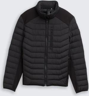 TOM TAILOR Herren Lightweight Hybrid Steppjacke, schwarz, Uni, Gr. XXL