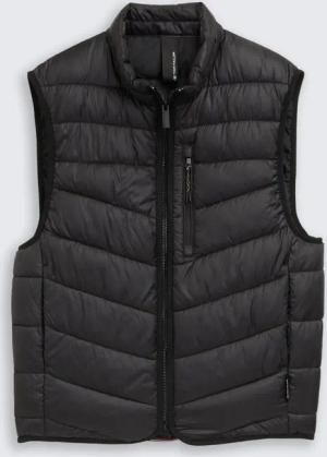 TOM TAILOR Herren Lightweight Steppweste mit Stehkragen, schwarz, Uni, Gr. XL