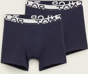 TOM TAILOR Herren Mittellange Boxershorts im 2er-Pack, blau, Uni, Gr. 8