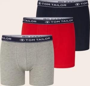 TOM TAILOR Herren Mittellange Boxershorts im 3er-Pack, rot, Uni, Gr. XL/7