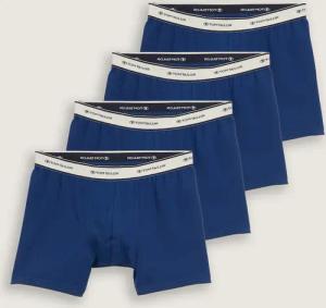 TOM TAILOR Herren Mittellange Boxershorts im 4er-Pack, blau, Uni, Gr. S/4