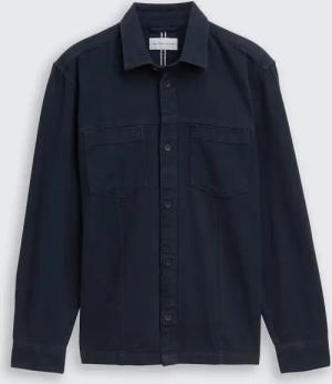 TOM TAILOR Herren Overshirt mit Brusttaschen, blau, Uni, Gr. M