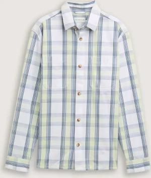 TOM TAILOR Herren Overshirt mit Karomuster, blau, Kariert, Gr. XL