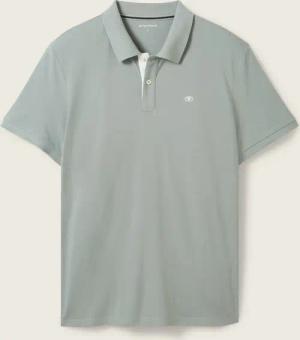 TOM TAILOR Herren Piqué Poloshirt mit Logo-Stickerei, grün, Uni, Gr. L
