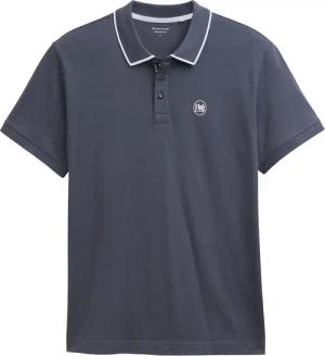 TOM TAILOR Herren Piqué Poloshirt mit Print, grau, Uni, Gr. XXXL