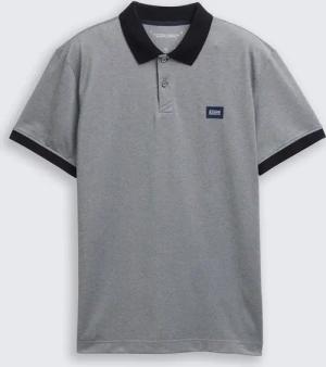 TOM TAILOR Herren Piqué Poloshirt mit Stretch, blau, Meliert, Gr. S