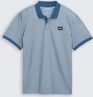 TOM TAILOR Herren Piqué Poloshirt mit Stretch, blau, Meliert, Gr. XXXL