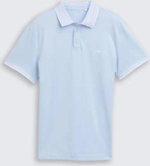 TOM TAILOR Herren Piqué Poloshirt mit Stretch, blau, Uni, Gr. M