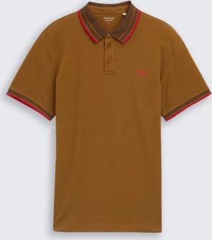 TOM TAILOR Herren Piqué Poloshirt mit Stretch, braun, Uni, Gr. S