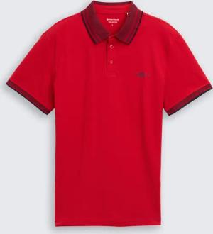 TOM TAILOR Herren Piqué Poloshirt mit Stretch, rot, Uni, Gr. S