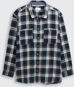 TOM TAILOR Herren Plus Size - Comfort Fit Flanell-Hemd mit Karomuster, blau, Kariert, Gr. 3XL