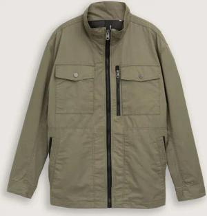 TOM TAILOR Herren Plus Size - Fieldjacket aus Baumwolle, grün, Uni, Gr. 3XL